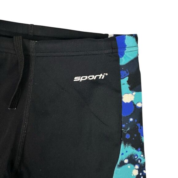 Sporti 24Y Blue Black Swim Jammer Bottoms - Picture 4 of 5